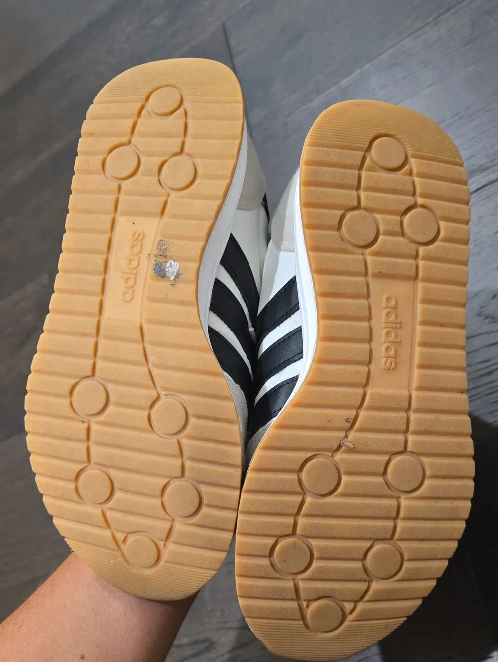 adidas Youth Unisex White, Black & Tan Retro-Inspired Sneakers